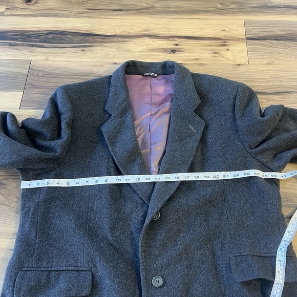 Vintage Di Silvio Cashmere Blend Overcoat Gray Italian Fabric Mens 50R Coat - Picture 6 of 16
